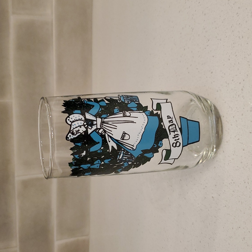 Vintage 12 Days of Christmas 8th Day Glass